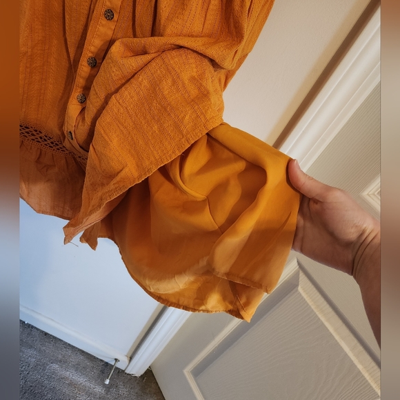 Knox Rose Mustard Yellow Boho Dress. Size Small - Picture 4 of 5